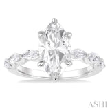 Marquise Shape Semi-Mount Diamond Engagement Ring