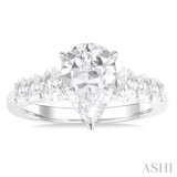 Pear Shape Semi-Mount Diamond Engagement Ring