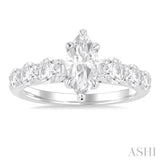 Marquise Shape Semi-Mount Diamond Engagement Ring