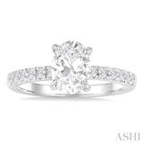 Oval Shape Semi-Mount Diamond Engagement Ring