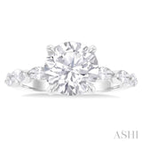 Round Shape Semi-Mount Diamond Engagement Ring