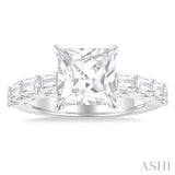 Princess Shape Semi-Mount Diamond Engagement Ring