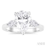 Pear Shape Semi-Mount Diamond Engagement Ring