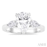 Pear Shape Semi-Mount Diamond Engagement Ring