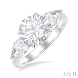 Round Shape Semi-Mount Diamond Engagement Ring