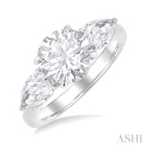 Round Shape Semi-Mount Diamond Engagement Ring