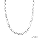 Silver Bold Open Link Diamond Necklace