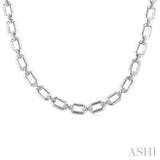 Silver Bold Open Link Diamond Necklace