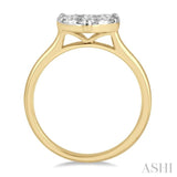 3/4 Ctw Round Cut Diamond Heart Shape Lovebright Ring in 14K Yellow and White Gold