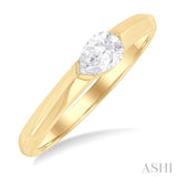 1/3 ctw East-West Set Pear Cut Diamond Solitaire Fashion Ring in 14K Yellow Gold