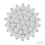 1/5 Ctw Petite Round Shape Round Cut Diamond Cluster Fashion Stud Earring in 10K White Gold