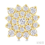 1/5 Ctw Petite Cushion Shape Round Cut Diamond Cluster Fashion Stud Earring in 10K Yellow Gold