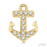 1/10 Ctw Anchor Round Cut Diamond Petite Fashion Earring in 14K Yellow Gold