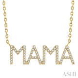 1/5 Ctw 'Mama' Block Round Cut Diamond Necklace in 10K Yellow Gold