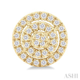 1/5 Ctw Double Halo Round Shape Petite Round Cut Diamond Fashion Stud Earring in 10K Yellow Gold