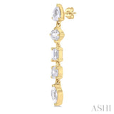 1 Ctw Mixed Diamond Cut Fashion Earring in 14K Yellow Gold