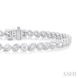 4 Ctw Mixed Diamond Cut Fashion Tennis Bracelet in 14K White Gold