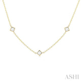 2 Ctw Princess Cut Diamond Fashion Necklace in 14K Yellow Gold