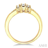 1/4 Ctw Nine Stone Round Cut Diamond Engagement Ring in 10K Yellow Gold