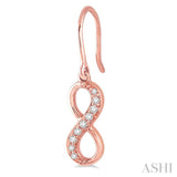 1/6 Ctw Round Cut Diamond Infinity Earrings in 10K Rose Gold