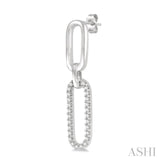 1/6 Ctw Round Cut Diamond Paper Clip Earring in 14K White Gold