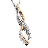 Aspire 925 necklace with 18kt rose gold overlay, fine gallery work, and .0015tw diamonds set in sterling silver on an 18