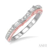 1/3 Ctw Diamond Wedding Band in 14K White and Rose Gold