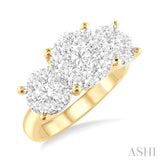 1 1/2 Ctw Lovebright Round Cut Diamond Ring in 14K Yellow and White Gold