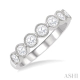 1/2 Ctw Jointed Discs Rose Cut Diamond Stack Band in 14K White Gold