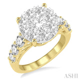 2 Ctw Round Diamond Lovebright Ring in 14K Yellow and White Gold
