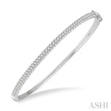 1 1/2 ctw Round Cut Diamond Stackable Bangle in 14K White Gold