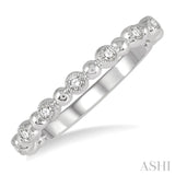 1/6 ctw Ball Link Round Cut Diamond Stack Band in 14K White Gold