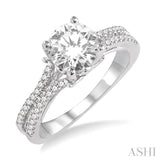 1/4 Ctw Diamond Semi-Mount Engagement Ring in Platinum