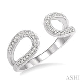 1/6 Ctw Horseshoe Style Open End Round Cut Diamond Ladies Ring in 10K White Gold