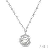 1/5 Ctw Round Cut Diamond Necklace in 14K White Gold