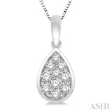 Pear Shape Bezel Set Diamond Pendant