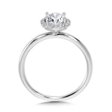 Classic Straight Oval Halo Engagement Ring