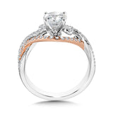 Two-Tone Crisscross & Split Shank Diamond Engagement Ring