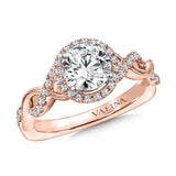 crisscross Diamond Halo Engagement Ring