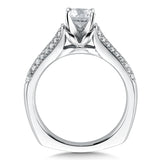 Straight Pave Diamond Engagement Ring
