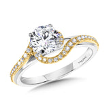 Bypass Spiral Two-Tone Engagement Ring