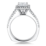 Halo Style Engagement Ring For A Princess-Cut Center