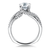 Pave Diamond Spiral Engagement Ring