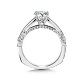 Diamond Solitaire Engagement Ring W/ Diamond Arch & Spiral Ungergallery