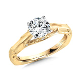 Diamond Solitaire Engagement Ring W/ Stylized Ungergallery