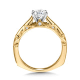 Diamond Solitaire Engagement Ring W/ Stylized Ungergallery