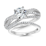 Four-Row Split Shank Diamond Engagement Ring