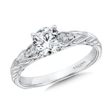 Vintage Chevron Diamond Engagement Ring