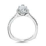 Pear-Shaped Diamond Straight Halo Engagement Ring