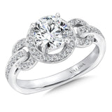 Chain-Loop Halo Diamond Engagement Ring